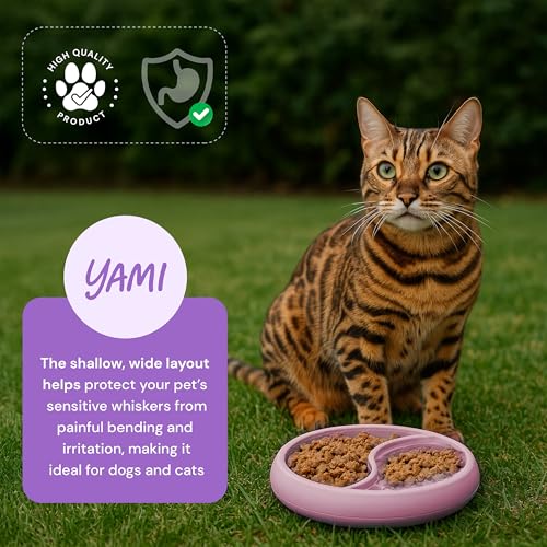 YAMI Dog Lick Bowl, Lick Mat for Dogs, Wet Food Cat Slow Feeder, Freeze Bowl, Enrichment & Puzzle Toy for Anxiety Relief, Food-Grade Silicone, Suction Cups, Dishwasher Fit, for All Breed (Light Pink) - color: Light Pink