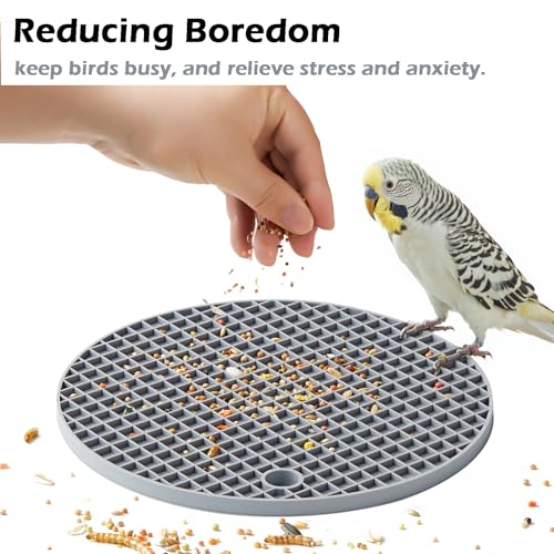 2Pcs Bird Foraging Toys Puzzle, Bird Slow Feeder Mats, Interactive Parrot Foraging Toys to Increase Feeding Time & Wooden Rat Climbing Toys, Natural Pet Rat Cage Accessories Climbing Ladder
