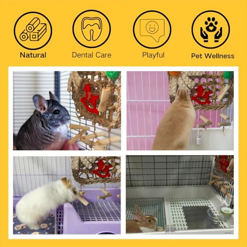 Rabbits Chew Toy, Bunny Cage Hanging Chew Toys and Treats - size: Standard