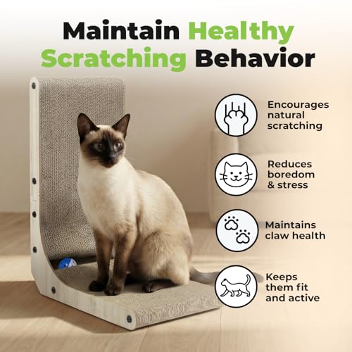 Best Pet Supplies Catify L-Shaped Cardboard Cat Scratcher - H: 19" - color: L-Shape - H: 19"