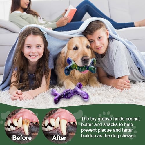 Rensh 3-Pack Dog Chew Toys for Aggressive Chewers (25-90) LB, Milk-Flavored - color: purple