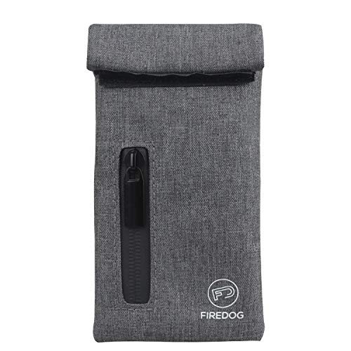 FIREDOG Smell Proof Bags, Fabric Odor Proof Bag 3"x6" Small Travel Storage Pouch (Gray) - color: Grey