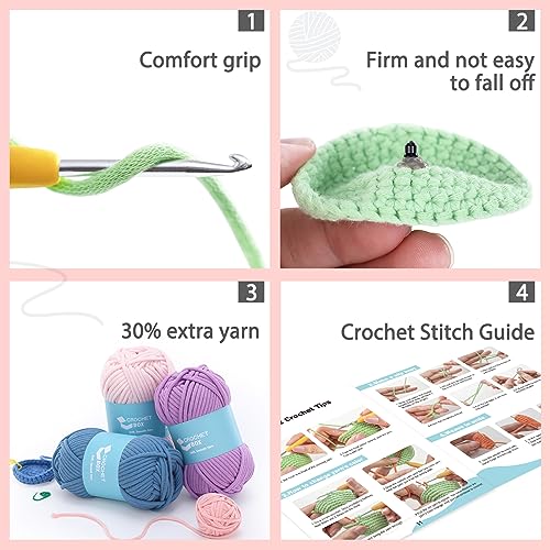 CrochetBox Cow Complete Crochet Kit for Beginners, Easy Craft for Adults - color: Cow