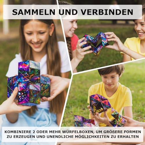 Shashibo DODECA Magnetic Puzzle Cube, Stress Relief Fidget Toy - color: Disco Plaid, size: DODECA