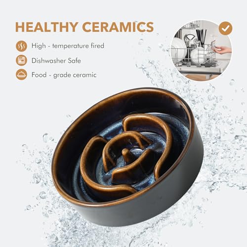 Havniva Raised Slow Feeder Dog Bowls, Elevated Dog Bowls Slow Feeder Set - color: 2 x Starry Sky + Stand - A, size: S- 6.1inch / 0.9 Cups