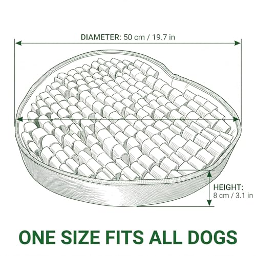 Heart Shaped Dog Snuffle Mat, 20 x 20 Inch Nylon, Velcro, Beige - color: Beige+Nylon