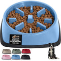 GORILLA GRIP® Patented Slow Feeder Dog and Cat Bowl, BPA Free, 2 Cup Blue - color: Light Blue, size: 2 Cup