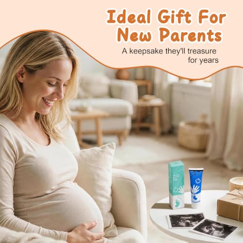 Baby Hand and Footprint Paint with Sponge Head, 2.54 fl oz, Non-Toxic & Acid-Free, Washable Baby Safe Paint for Newborn Keepsakes, Dog Nose & Paw Prints, Ideal New Mom Gift - Blue - color: Blue