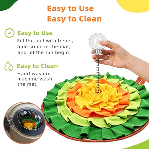 2-in-1 Large 19.7" Round Foraging Mat & Treat Ball For Rabbit Small Animals
