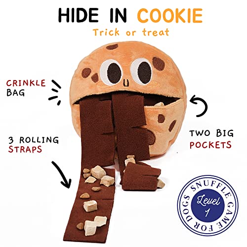 CHEWFFON Cookie Snuffle Dog Toy, Hide & Seek Treat Enrichment Game - style: Cookie