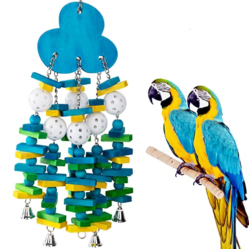 Large Bird Parrot Toys for Cockatoos African Grey Macaws Amazon Parrots - color: Blue