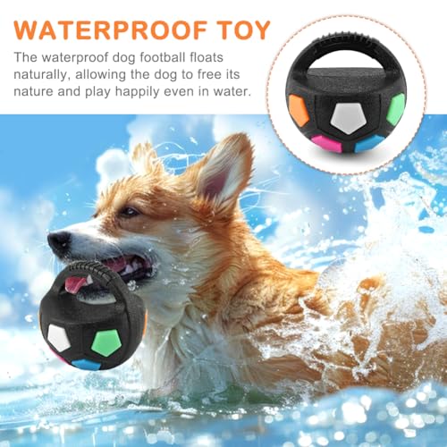 Dog Soccer Ball Toy with Handle - Dog Calming Ball,Floating,Black - color: Black