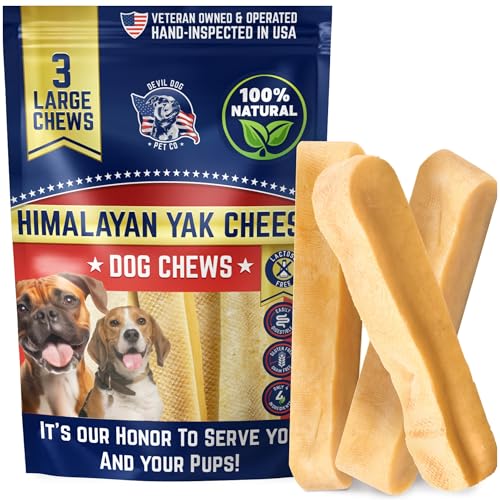 Devil Dog Pet Co Himalayan Yak Chews for Large Dogs, Yak Cheese 3 Pack - style: Large - 3 Pack