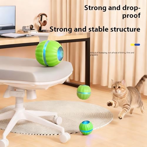 2PCS Interactive Cat Toys for Indoor Cats,Automatic Moving Kitten Toys - color: Red + Green