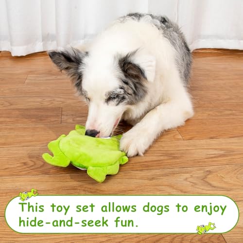 Hollypet Squeaky Hide and Seek Dog Toys for Small and Medium Dogs, Frog - style: Frog