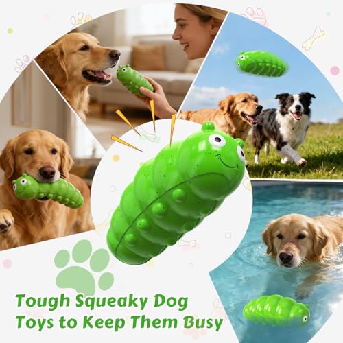 Indestructible Dog Chew Toys for Aggressive Chewers Medium Large Dogs - color: Green Chubby