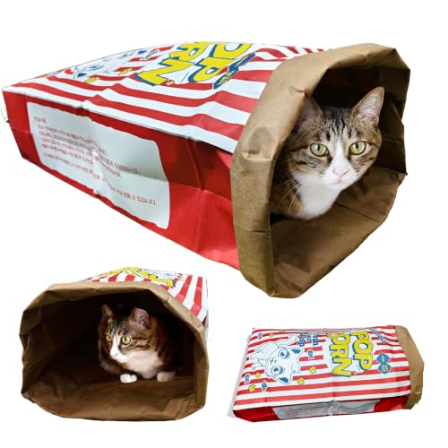 Durable Kraft Paper Cat Tunnel Bag for Indoor Cats & Small Pets