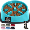 GORILLA GRIP® Patented Slow Feeder Dog Bowl, BPA Free, 2 Cup Turquoise - color: Turquoise, size: 2 Cup