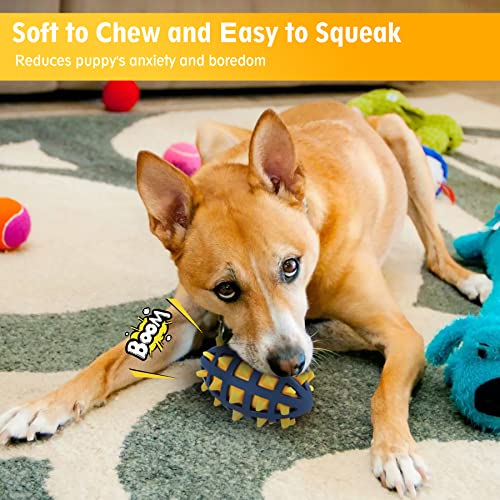 Dog Toy Ball, Dog Spiky Toy Ball with Squeaker, for Floating Chewing Fetching and Interactive Play (Yellow) - color: Yellow
