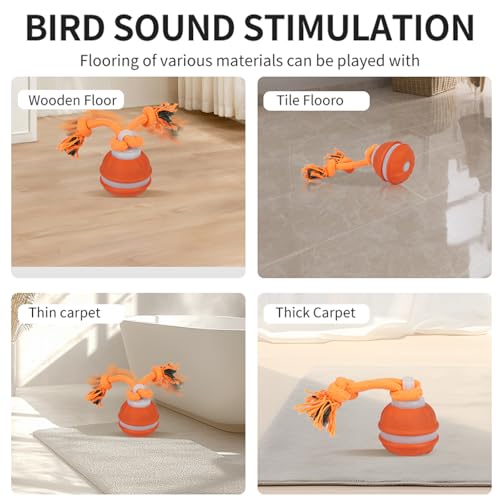 Interactive Dog Toys Dog Ball,Automatic Rolling and Bouncing Moving Dog Toy - color: 1 Orange