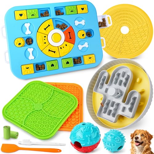 Forfon Upgraded Dog Enrichment Toy Set with Slow Feeder Bowl & Puzzle Toy - color: Expert Dog Puzzle Toys