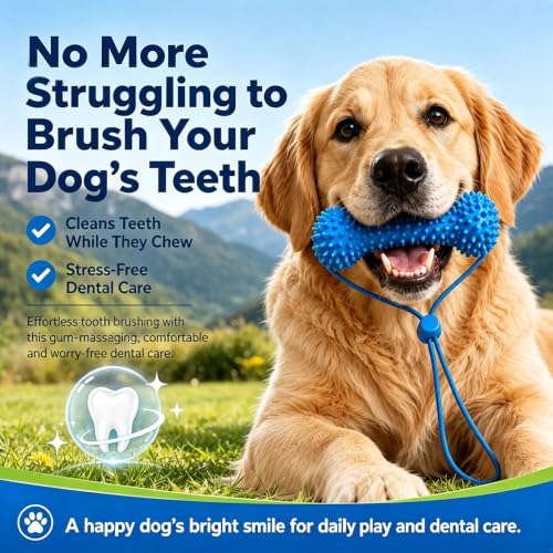 Dog Chew Toys, Durable Interactive Dog Toys with Rope, Enrichment Chew Toy for Small, Medium and Large Dogs, Indoor Outdoor Toy for Stress Relief and Boredom Busting