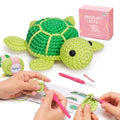 Mewaii Green Sea Turtle Crochet Kit for Beginners, 40% Extra Yarn - color: Light and Dark Green