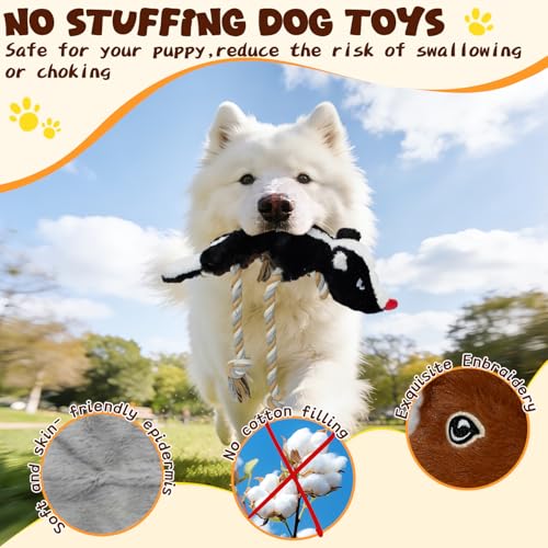 No Stuffing Rope 5-Pack Dog Toys, Chew Toys for Medium, Large Pets - color: Orange, Grey, Coffee, Black, Brown