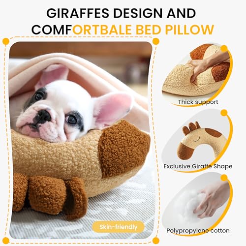 Dog Pillow Soft Neck Pillow for Dogs, Washable Dog Calming Pillow for Sleep - color: Yellow