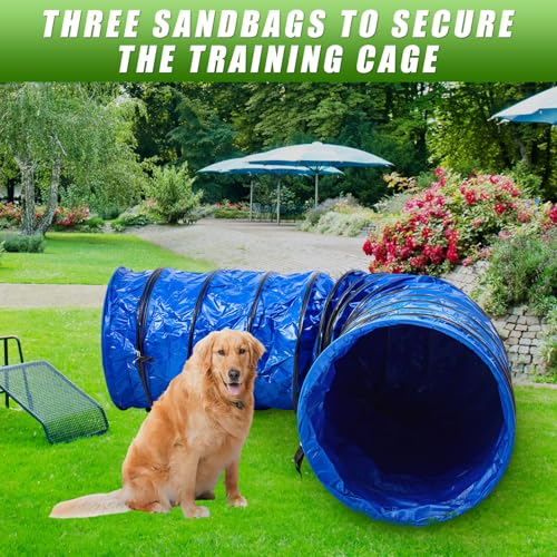 Briwooody 28in X 10ft Dog Agility Tunnel PVC for Large Dogs, Blue - color: Blue, size: 28in X 10ft
