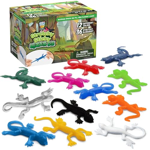 36 Set Sticky Gecko Lizard Toy Party Favor Slingshot, Stretchy Climbers On Wall for Kids, Goodie Bags Party Favors & Pinata Mini Toys Ages 5-12 - style: Gecko (36 Sets)