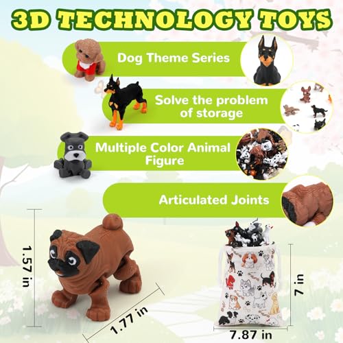 36 Pcs 3D Printed Dog, Cute Desk Pets Decor for Kids Classroom Prizes - style: 36 Pcs Dogs
