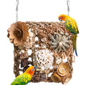 Bird Foraging Wall Toy, Seagrass Woven Climbing Hammock Mat with Chewing Toys,Parrot Shredding Hanging Toys for Cockatiel Lovebird Parakeet Budgie Small-Medium Birds (Small)