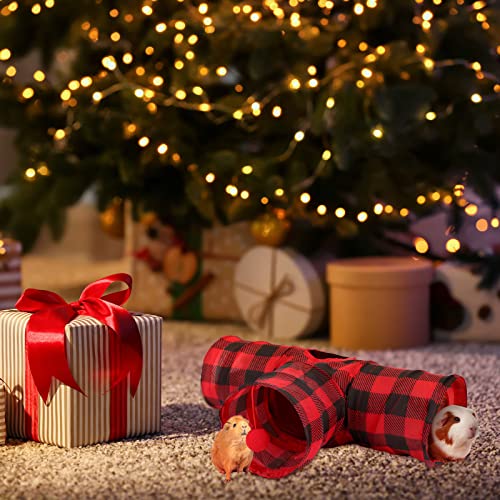 Rypet Guinea Pig Tunnel Hideout 3-Way Collapsible Small Pet Tubes, Red - color: Red
