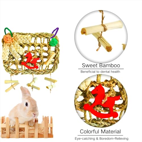 Rabbits Chew Toy, Bunny Cage Hanging Chew Toys and Treats - size: Standard