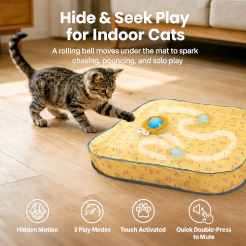 HGB Interactive Cat Toy with Automatic Moving Ball & Hunting Play Mat