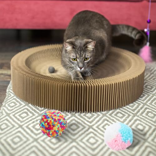6 Pack Cat Pom Pom Balls, Color Cat Ball Toys for Indoor Cats