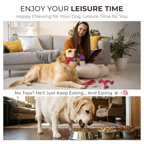Kseroo 3-Pack Beef Flavored Dog Chew Toys for Aggressive Chewers, Red-XL - color: 3PC-Beef-Red