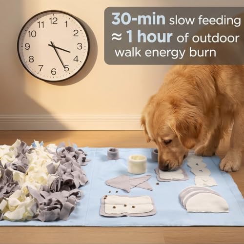 Snuffle Mat for Dogs: Slow Food Interactive Experience - color: Blue, size: Medium 22x38 inch