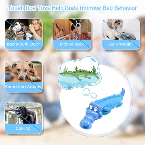 Jeefome Tough Dog Chew Toys for Aggressive Chewers - color: Pure Blue