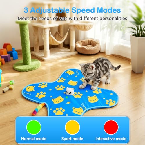 Interactive Cat Toys for Indoor Cats, Rechargeable Hide & Seek Toy - color: Blue