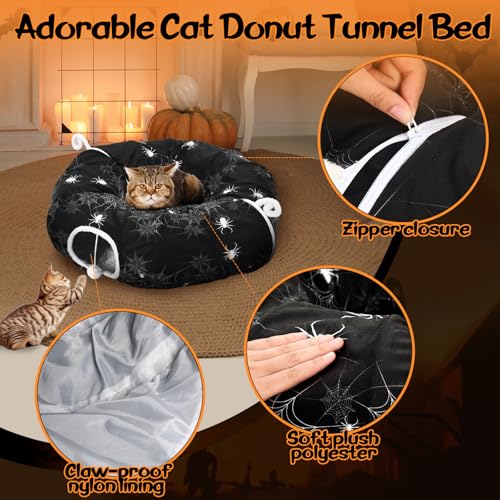 Aliceset Halloween Cat Tunnel Bed for Indoor Cats