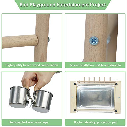 Parrot Playstand Bird Playground Wood Perch Stand