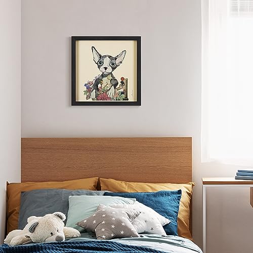 Empire Art Direct Sphynx Dimensional Collage Handmade by Alex Zeng Framed Graphic Cat Wall Art Ready to Hang, 17 in. x 17 in. x 1.4 - color: Gray, size: 17"L x 17"W