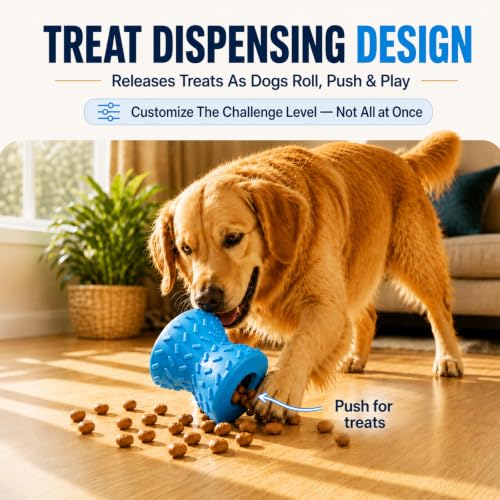 Treat Dispensing Dog Toys,Interactive Puzzle Toy for Small Dogs,Slow Feeder - color: Sky blue, size: Small