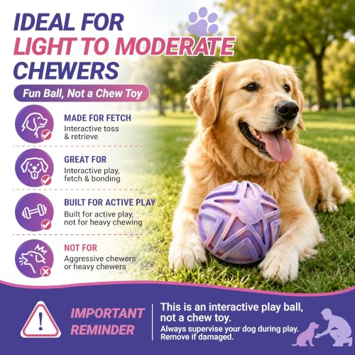 Dog Ball for Large Dogs, 7-Inch Floating Fetch Ball, Pink Ombre - color: Pink & Purple Ombre