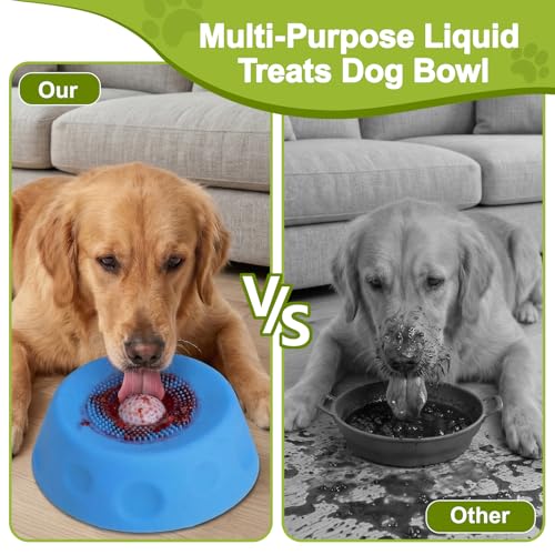 Slow Feeder Dog Lick Sphere Bowl, Non-Slip Lick Toy for Liquid Treat