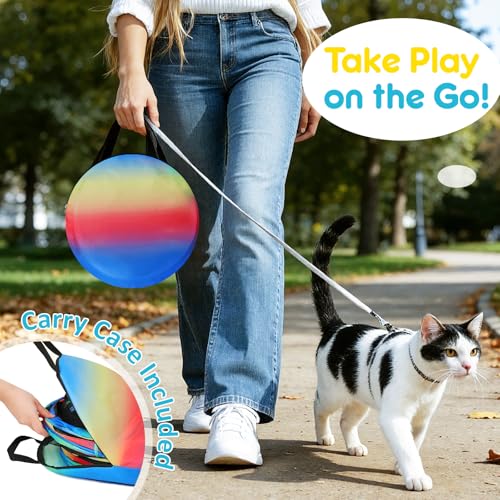 Outdoor Cat Enclosure 4-in-1 Portable Tunnels with Tent Cube Pop up Catio - size: Rainbow Black 4-in-1