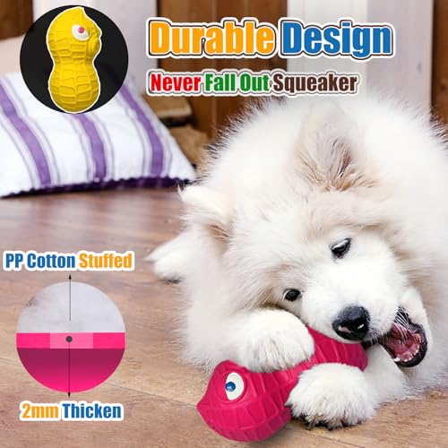 HOLYSTEED Latex Squeaky Dog Toys for Medium Dogs, 3pcs Peanut Squeak Balls - size: Medium