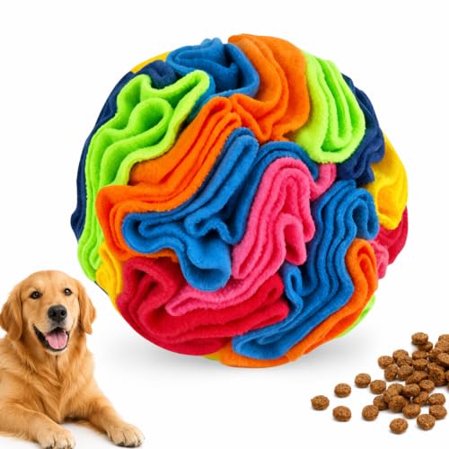1PCS Snuffle Ball for Dogs, Interactive Slow Feeder Toy with Storage Bag, Keep Pets Occupied, Anxiety Relief for Bored Dogs, 8 Colorful Snuffle Ball with 3.94 Inch Diameter